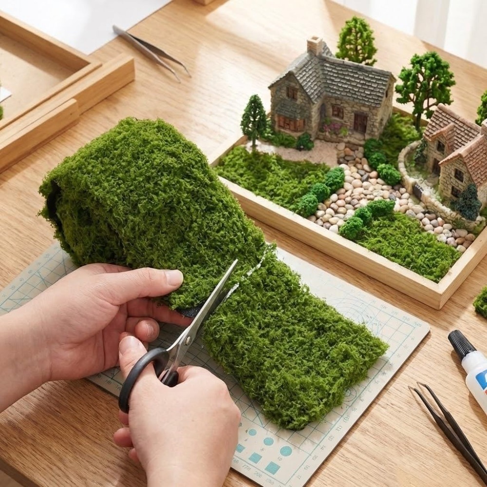 Preserved Moss Sheet - フェイクモス マット、人工モス テーブルランナー、ウェディングデコレーション、テーブルセンターピース、フェアリーガーデンクラフト、室内用人工芝ウォールデコレーション