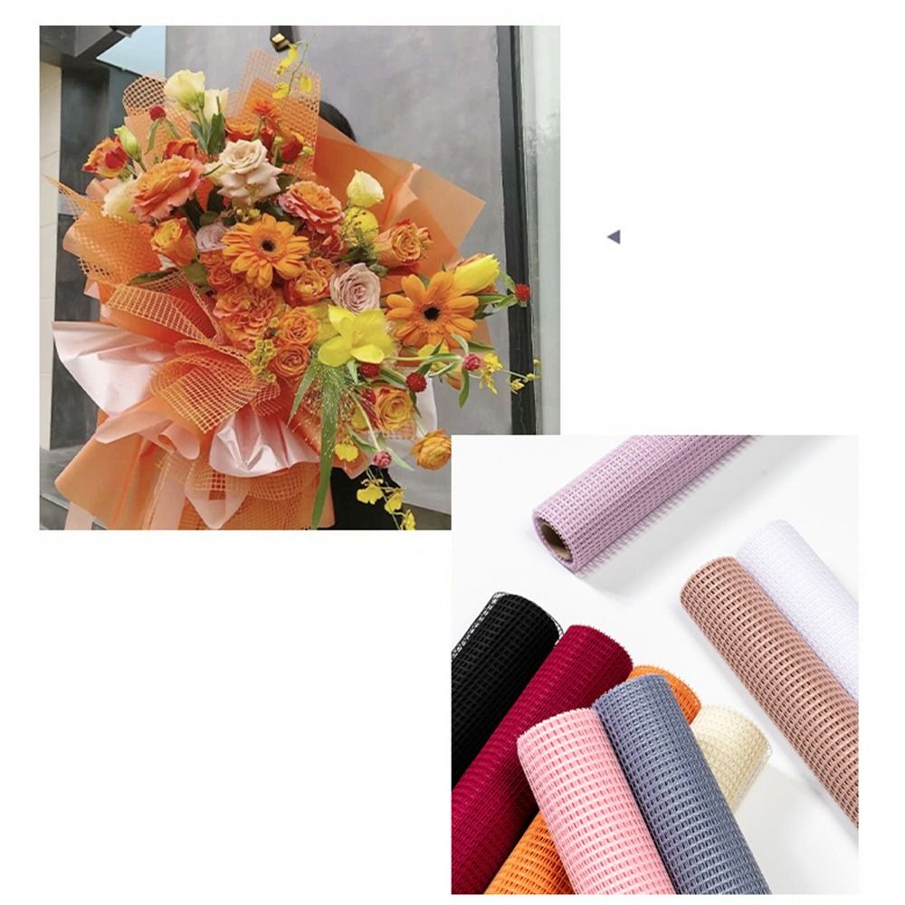 Florist Supply Paper - 幅50cmの生花用包装紙 DIYハードヤーンメッシュ包装紙 中空フラワーアレンジメント用包装資材