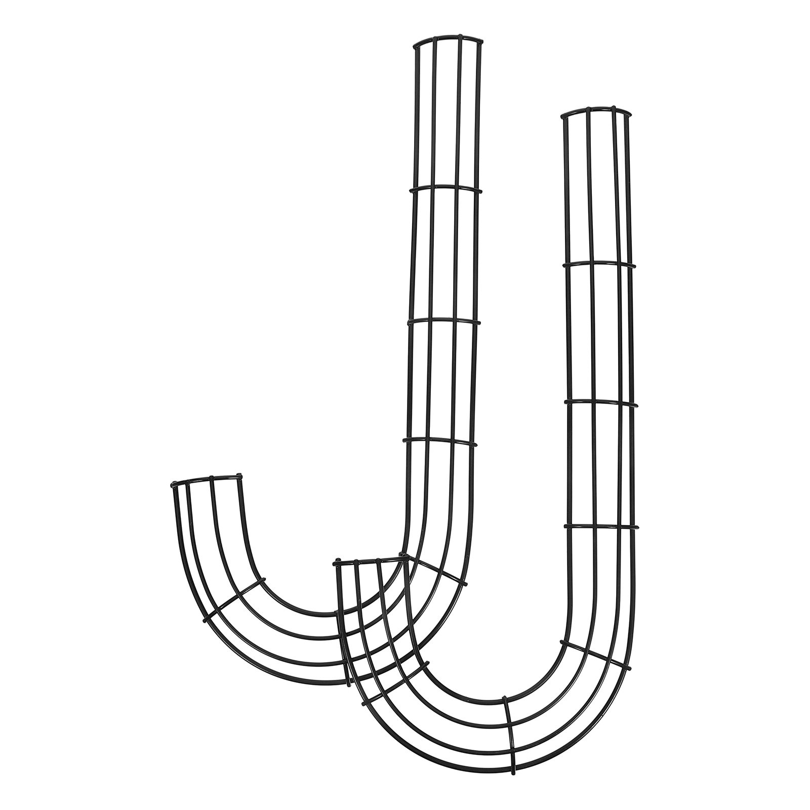 Wreath Form Wire - クリスマス用J字型リース型枠2個。DIYのフラワーアレンジメント、ホリデーのドア、壁、窓の装飾に使える、キャンディケーン型のワイヤーフレーム。金属製。