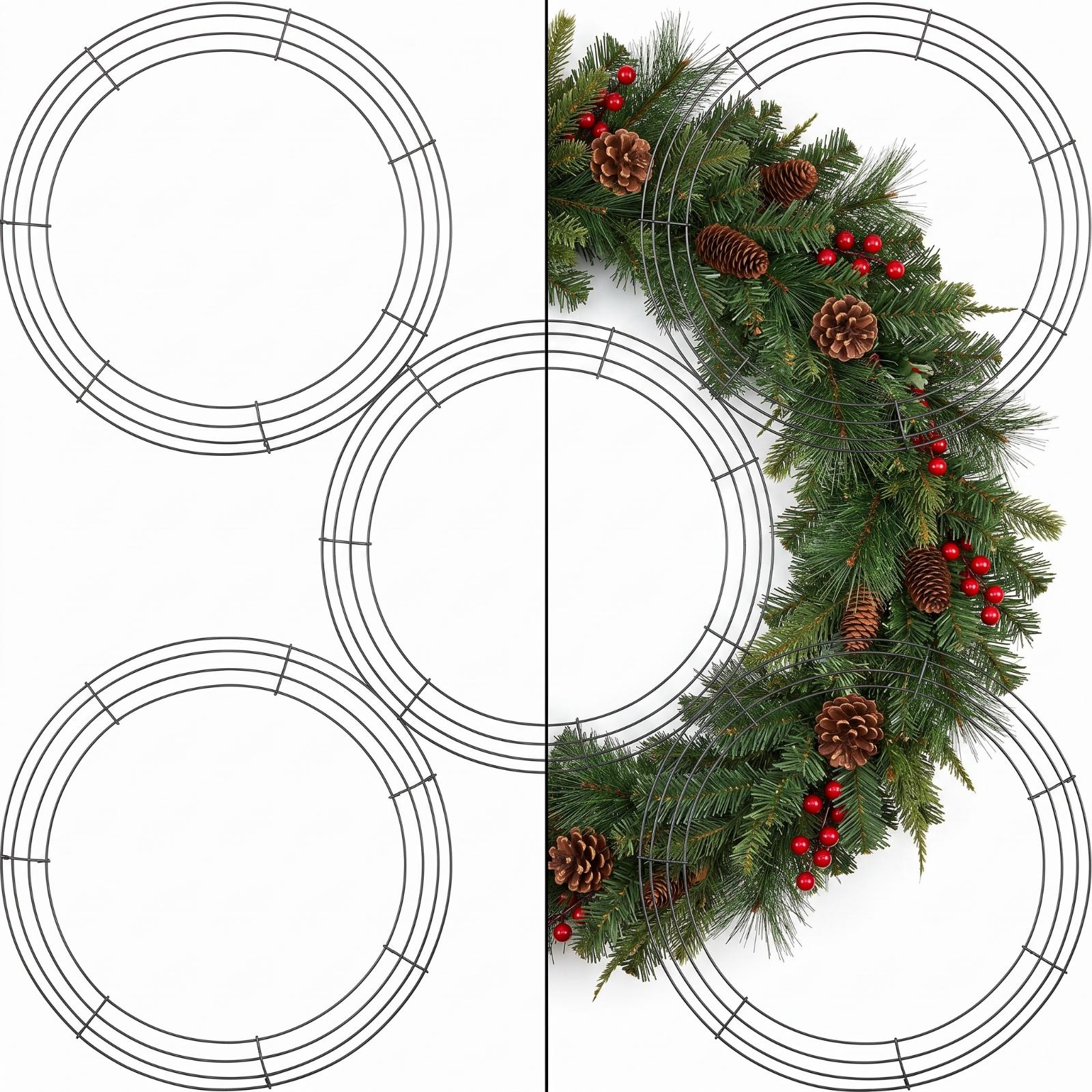 無塗装ワイヤーリースフォーム、カスタムホリデーディスプレイ用 - Wreath Form Wire のレビューと価格