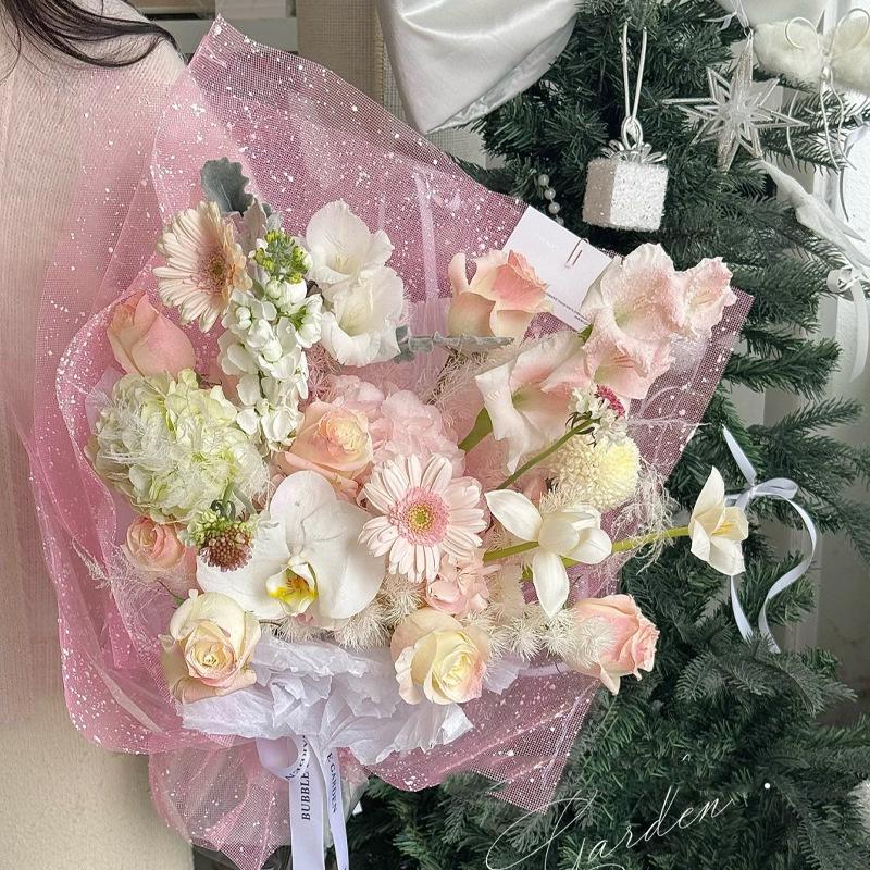 雪の結晶糸巻きメッシュ紙花束包装花屋用品ギフト包装用品結婚式 - Florist Supply Paper のレビューと価格