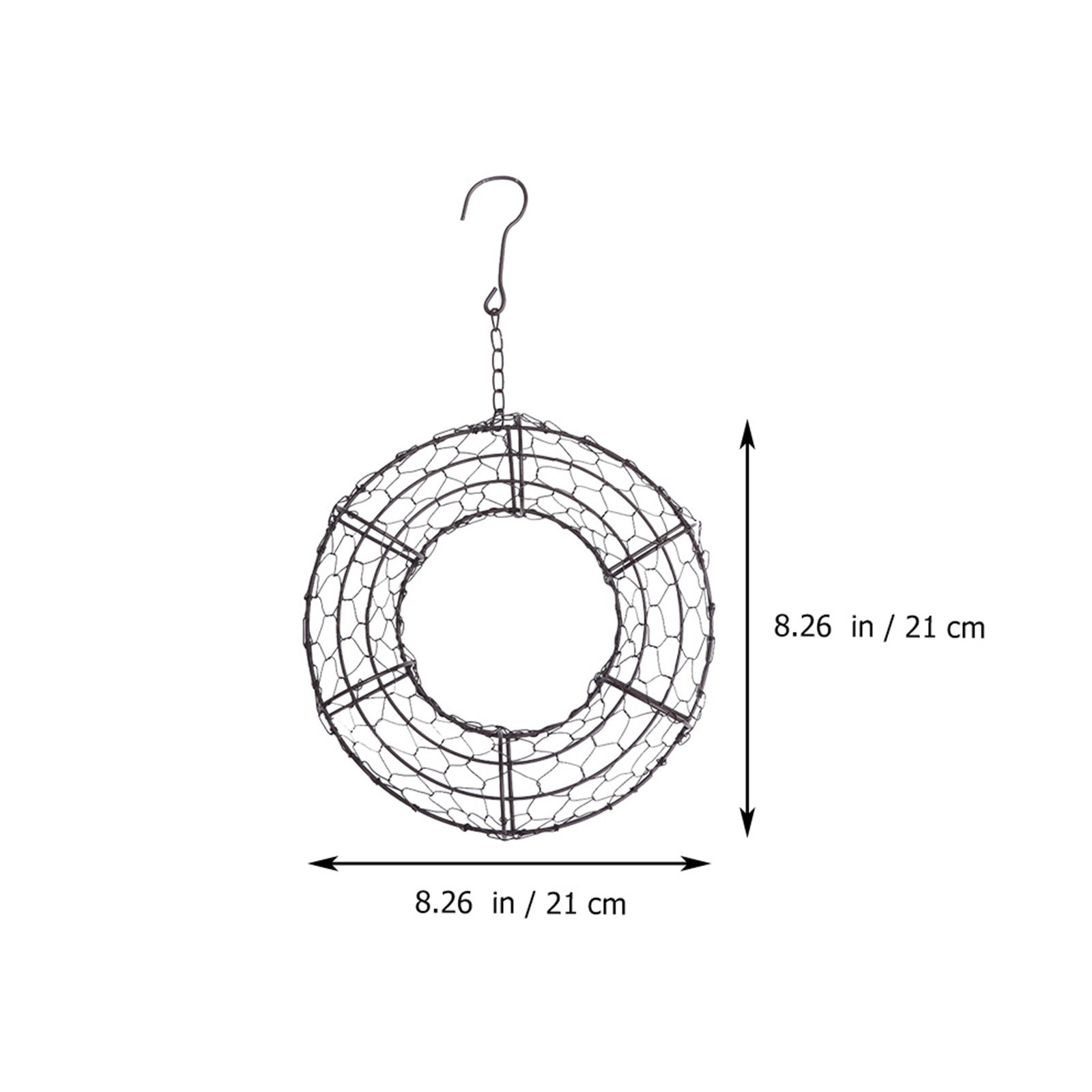丸い鉄製リースフレーム多肉植物鉢吊り下げプランター金属ワイヤ - Wreath Form Wire のレビューと価格