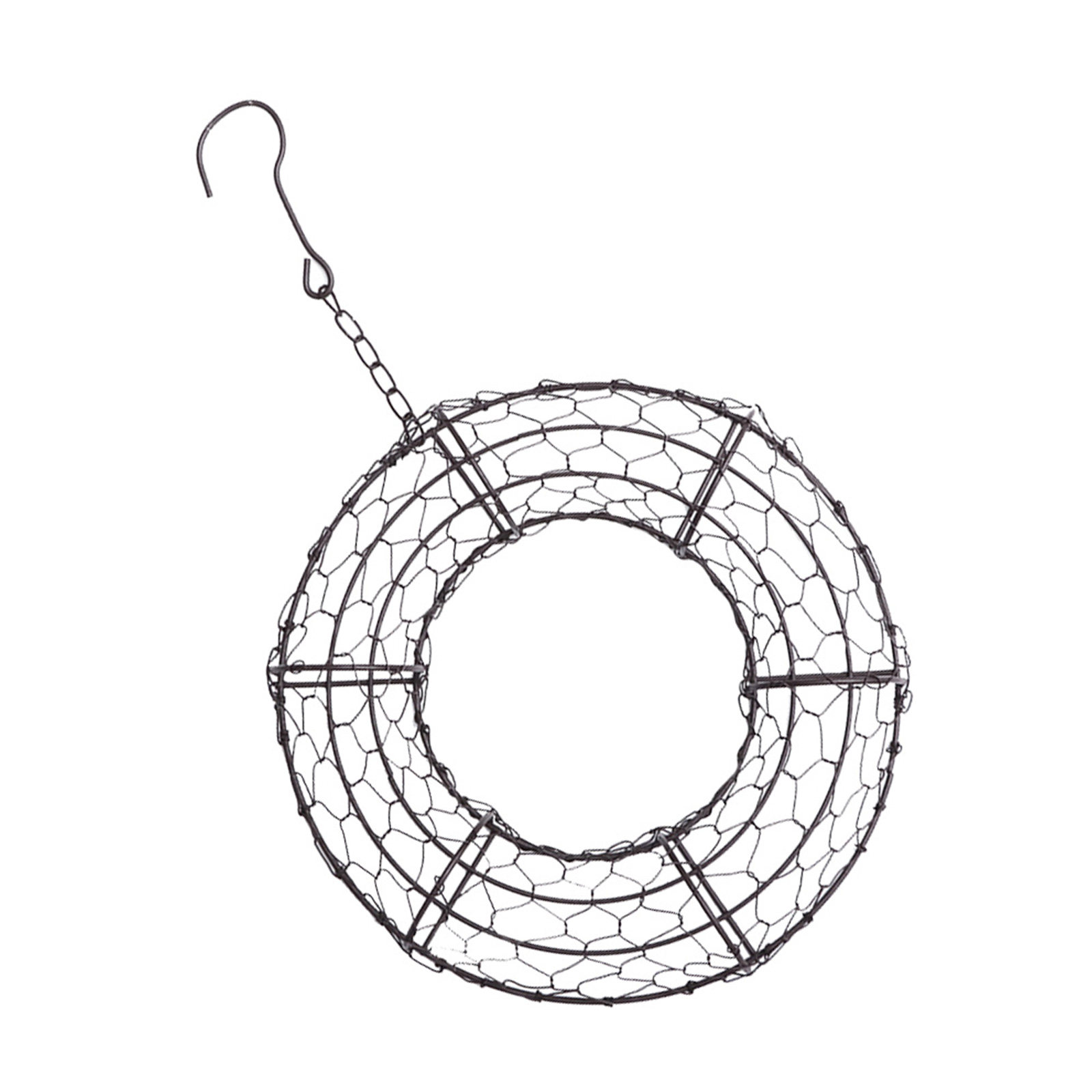 丸い鉄製リースフレーム多肉植物鉢吊り下げプランター金属ワイヤ - Wreath Form Wire のレビューと価格