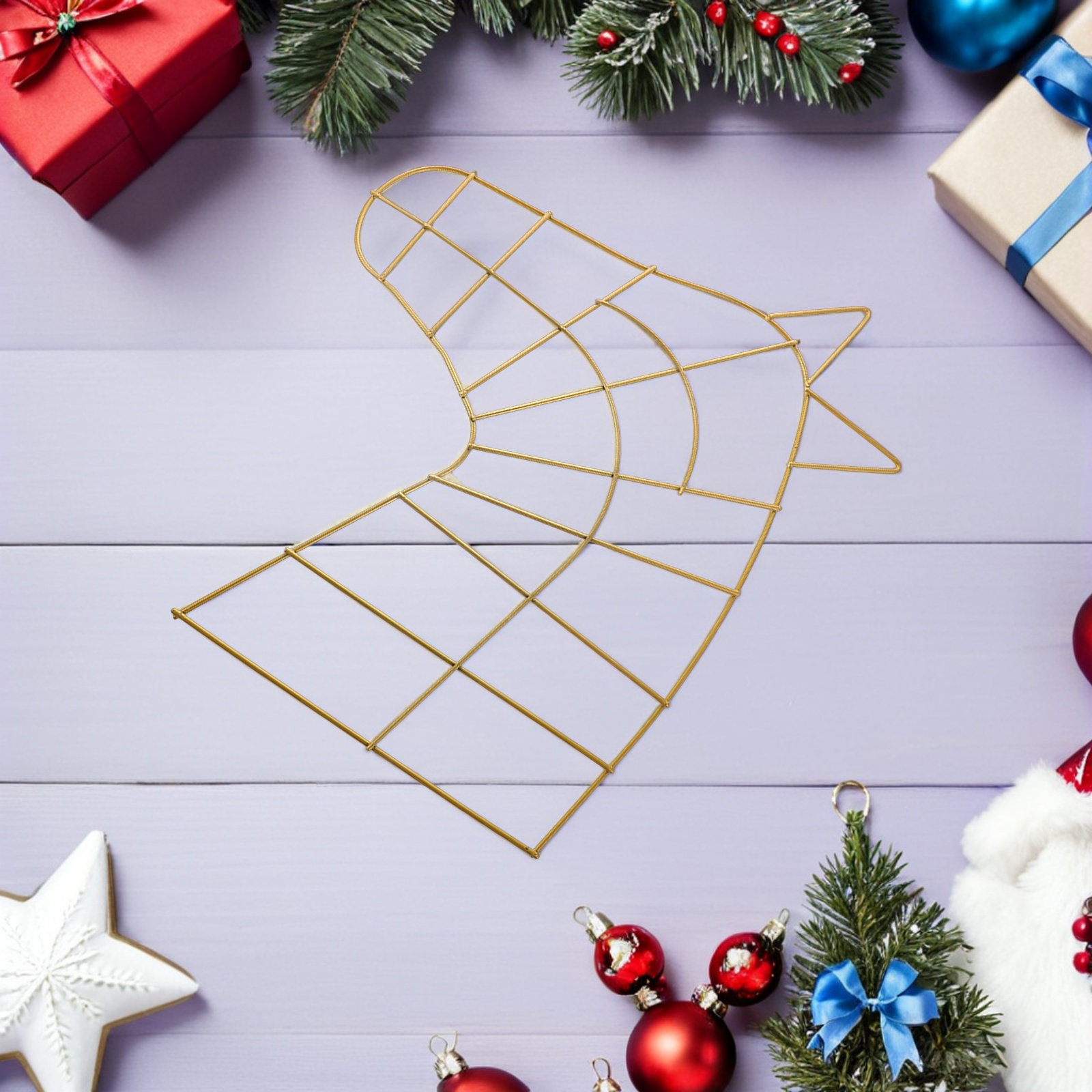 金属製のリースフレーム2個、金色の馬の頭のモチーフ、クリスマ - Wreath Form Wire のレビューと価格